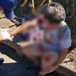 Ciclista resulta con serias lesiones al «salir por el aire» en la rotonda La Virgen nicaragua