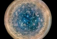 Juno capta imágenes impactantes de ciclones gigantes en Júpiter nasa