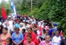 Pobladores de la comunidad El Carmen en San Juan del Río Coco exigen justicia caminata