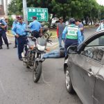 Vehículo impacta a motorizado en la Rotonda El Periodista nicaragua