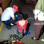 Joven lesionada tras ser atropellada por un motociclista en la Nicarao nicaragua