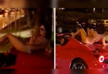 Ibiza: Con estilo, esta mujer se pasea desnuda en un Ferrari ibiza
