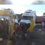 Rastra irrespeta señal de Alto  y provoca fuerte accidente en la Cuesta El Plomo nicaragua