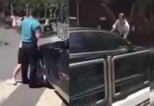 Video: Mujer se lanzó sobre el auto de su esposo al encontrarlo con su amante