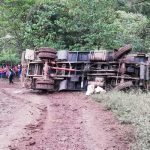 Terrible susto por vuelco de camión en San José de Bocay nicaragua