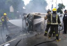 Terroristas incendian unidad móvil de la Policía Nacional managua