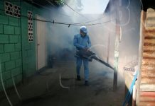 Eliminación de mosquitos con fumigación en el barrio Costa Rica nicaragua