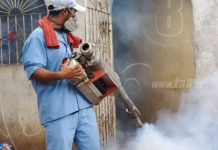 Brigadistas realizan jornada de fumigación en el barrio Hialeah nicaragua