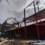 Fuertes vientos desprenden techo de graderías en estadio de Jinotega nicaragua