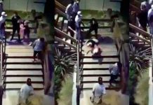 Guardia de seguridad lanzó por las escaleras a mujer y le fracturó una pierna guardia de seguridad