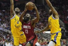 Harden anota 36 puntos y Rockets hunden más a Warriors james harden