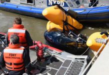 Helicóptero cae en río Hudson, dos personas resultan heridas