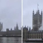 Se eleva columna de humo sobre el Palacio del Parlamento de Londres londres