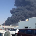 Incendio azota una moderna estación de tren en Arabia Saudita incendio