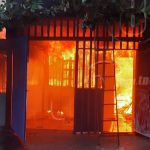 Intensas llamas en un incendio del barrio Costa Rica, Managua nicaragua