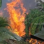 Voraz incendio se desata en un barrio de Bonanza, Caribe Norte nicaragua