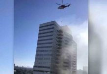 Se incendia edificio residencial de 25 pisos en Los Ángeles estados unidos