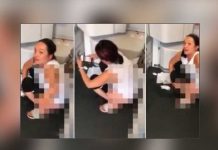 Mujer orina en medio de un avión porque no le permitieron ir al baño (VIDEO)