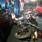 Hombre ebrio impacta contra una moto, un camión y un carro en el Cine González nicaragua