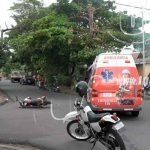 Fallas en los frenos de una motocicleta provocan colisión en Managua nicaragua