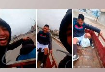 Peruanos arriesgan su vida al jugar en una moto, mira que pasó video curioso
