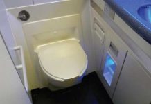 Mujer hace algo indebido en un baño y lo publicó en Twitter (video) estados unidos