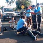 Motociclista y acompañantes catapultados en Altagracia accidente en managua