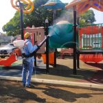 ALMA trabaja en jornada de desinfección en parques de Managua nicaragua