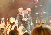 Fanática de Luis Miguel casi lo tira de un escenario en EU fanatica