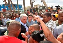 El presidente de Cuba dialogó con personas afectadas por el tornado cuba