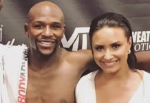 Floyd Mayweather bailando en el concierto de Demi Lovato conor