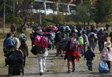 Caravana de migrantes se dirige a Irapuato, México mexico