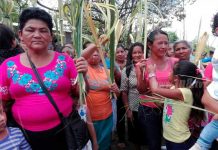 Fieles Mozonteños participan de la Procesión a Cristo Rey en Domingo de Ramos nicaragua