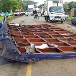 Fatal accidente de tránsito por rótulo derribado en Nandaime nicaragua