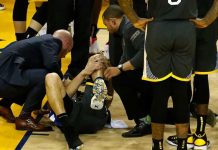 Escalofriante lesión la que sufrió Klay Thompson en la final de NBA final de nba