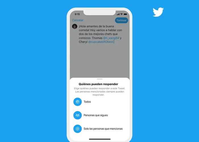 Twitter ahora permite elegir quién puede responder a tus tuits aplicacion
