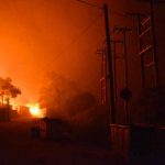 Surgen nuevos incendios en el campo de migrantes de Moria grecia