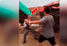 Albañil tira patada ‘karateca’ a cemento y deja en ridículo a su ayudante