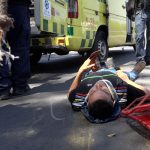 Managua: Cruce indebido provoca lesiones en motociclista nicaragua