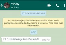 Ahora puedes saber que decían los mensajes borrados de Whatsapp mensajeria