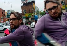 Hombre le da tremenda patada a una mujer por no apoyar el aborto video