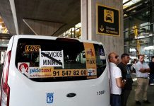 Protesta de taxistas altera el tránsito en el centro de Madrid madrid