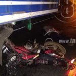 Motociclista muere tras impactar contra un camión en Tipitapa nicaragua