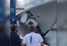 Un lujoso yate se estrelló al estilo de Titanic en el Caribe el caribe