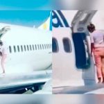 Ucrania: Como si nada, una pasajera dio un paseo en el ala de un avión (VIDEO) ucrania