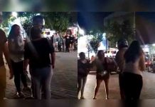 Encuentra a su papá con «la querida» y le arma bacanal en plena calle argentina