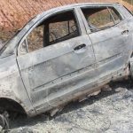 Taxi se vuelve chatarra tras volcarse y tomar fuego en el Caribe Sur nicaragua