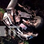 Vuelco de camioneta deja tres lesionados en la carretera nicaragua, carazo, accidente de transito, lesionados,