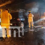 nicaragua, managua, incendio en vehículo, villa progreso,