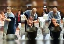 Cura maltrata violentamente a un bebé en pleno bautizo porque no paraba de llorar
